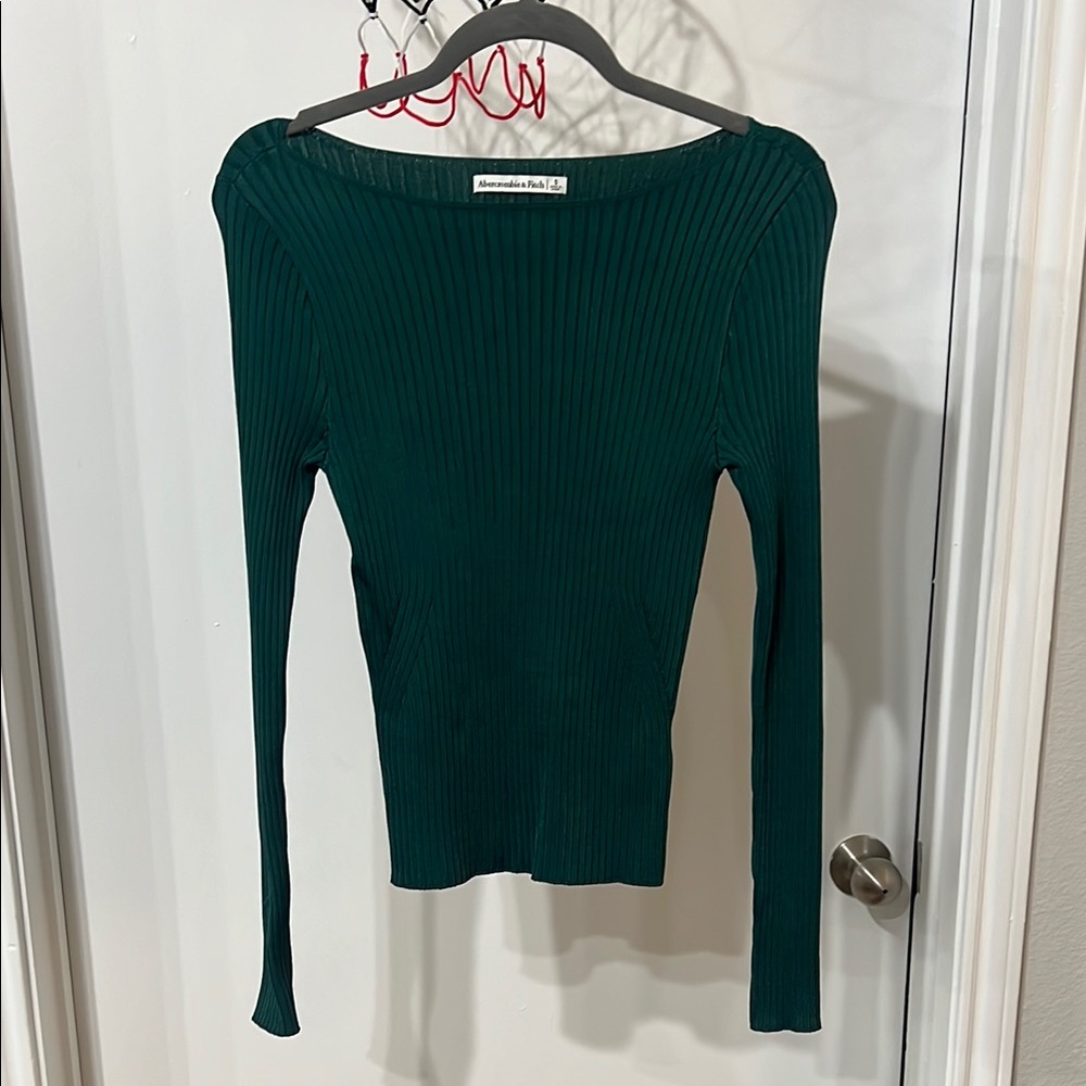 Abercrombie & Fitch Green Ribbed Blouse